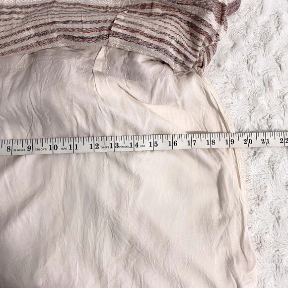 Anthropologie Holding Horses Avery Cream Striped Boho Wrap Mini Skirt 8 - Picture 10 of 10
